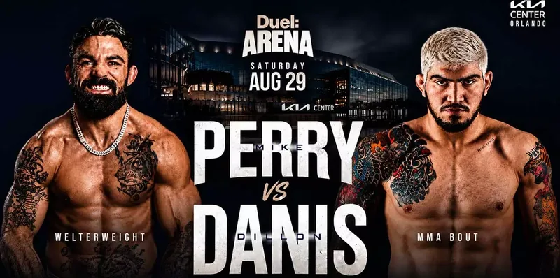 Duel:Arena poster — Mike Perry versus Dillon Danis, Kia Center Orlando, 29 August