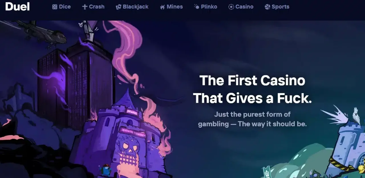 The Duel casino homepage