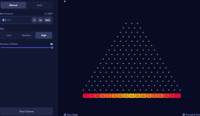 Duel Plinko game interface